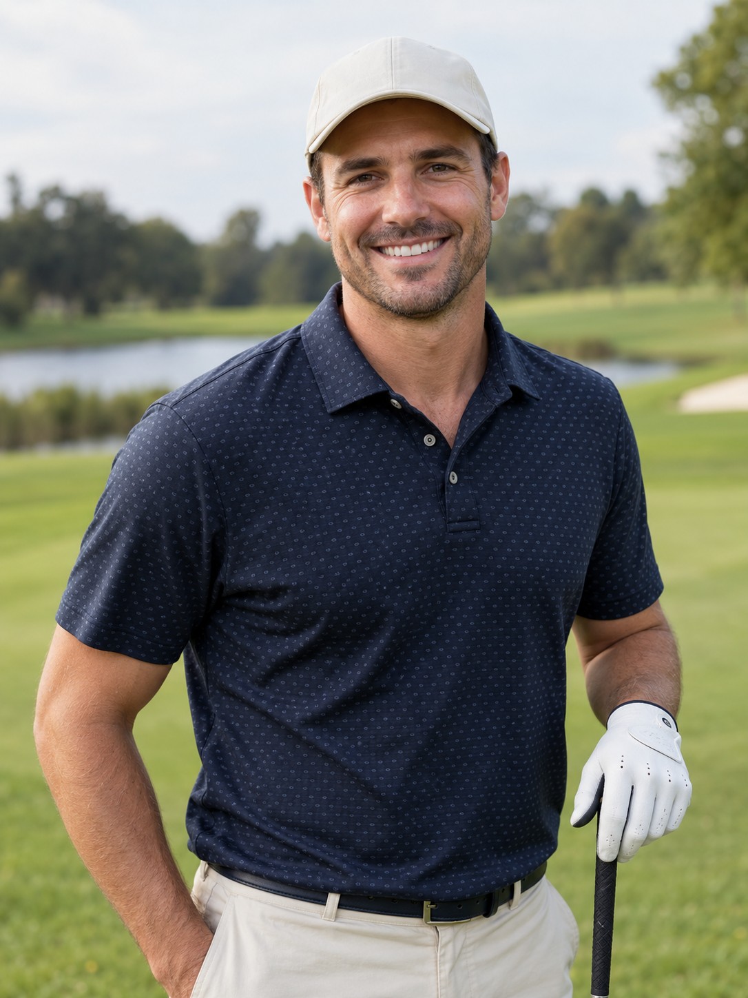 Golf worn by a sportswear model