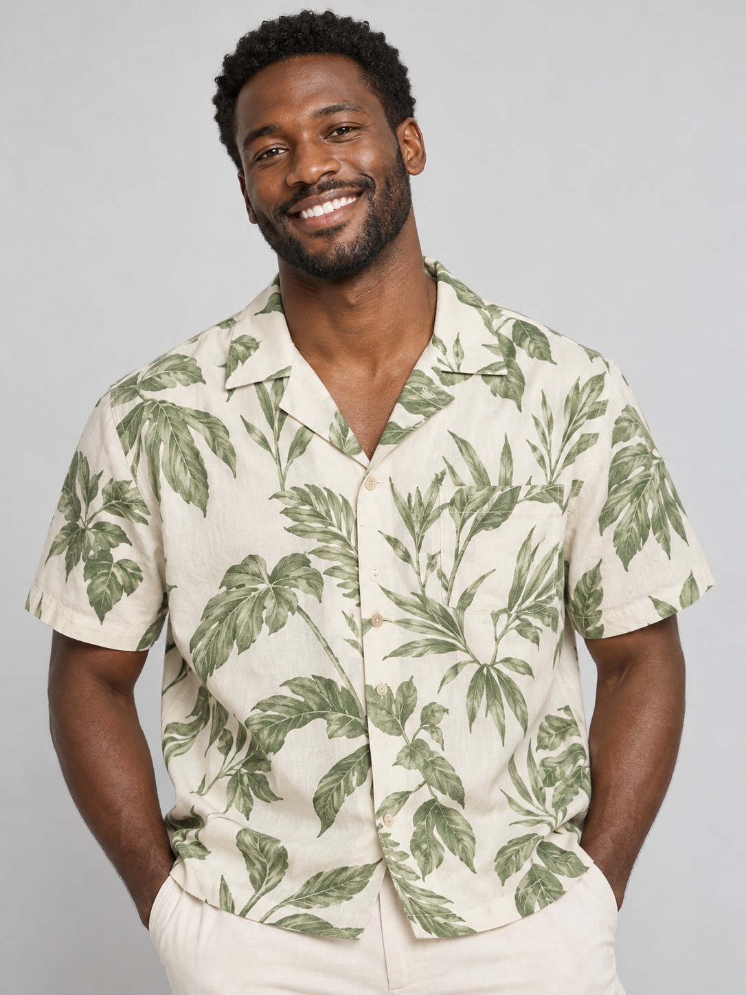 Custom Hawaiian worn by a sportswear model