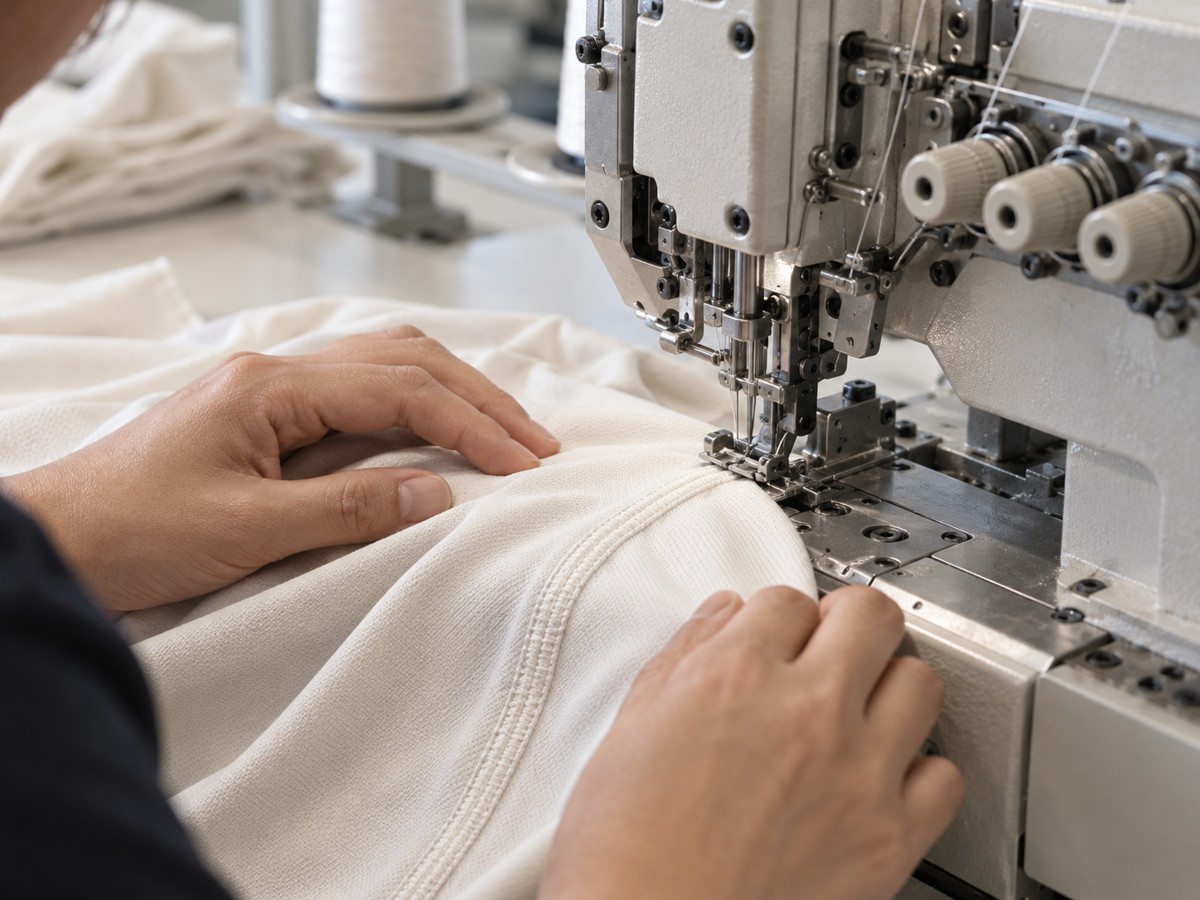 Flatlock Seam Construction golf apparel detail