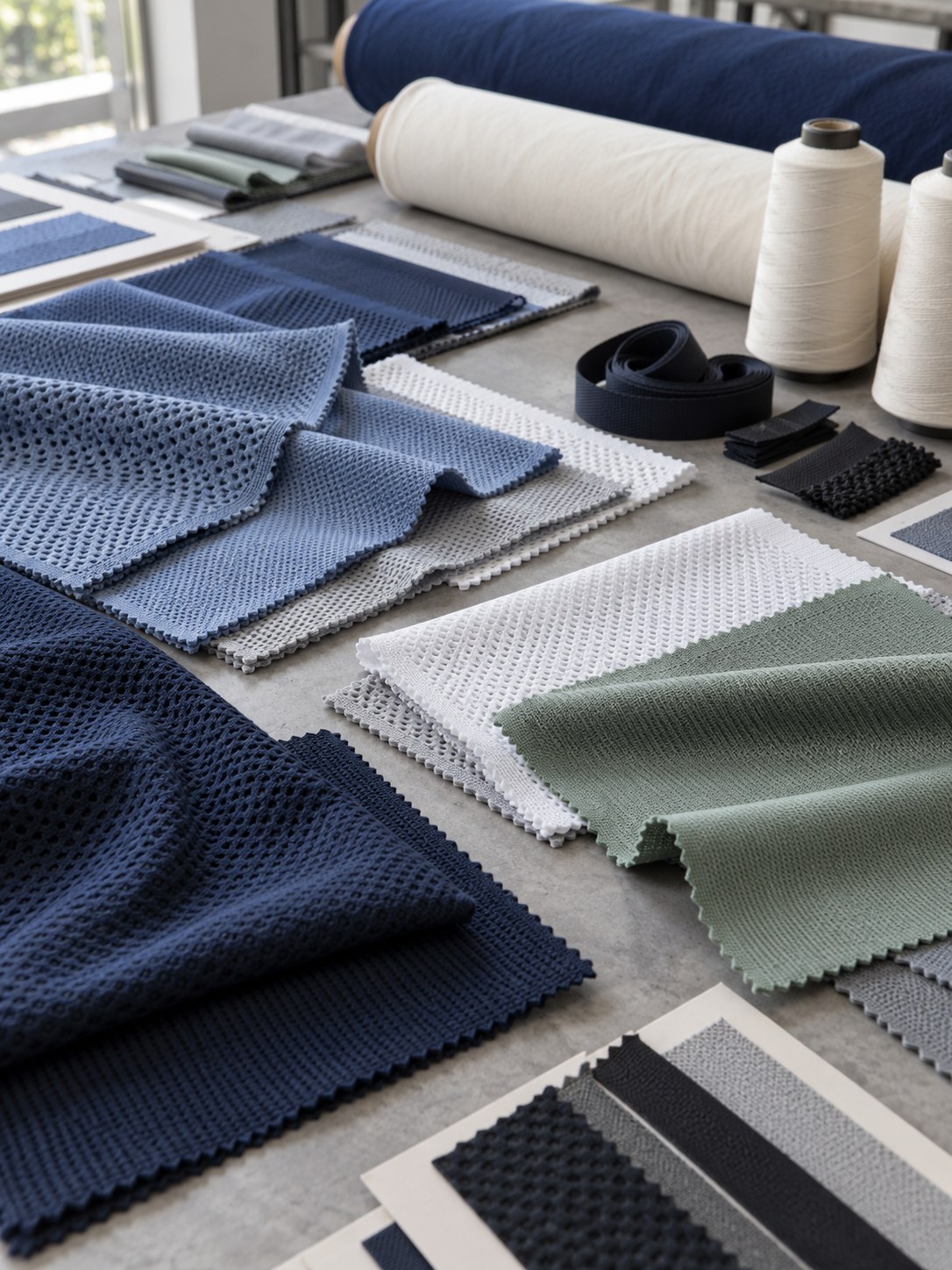 Technical fabric swatches and sampling materials