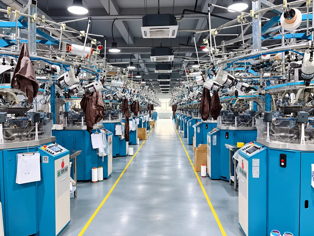Garment production equipment from the supplied factory collection