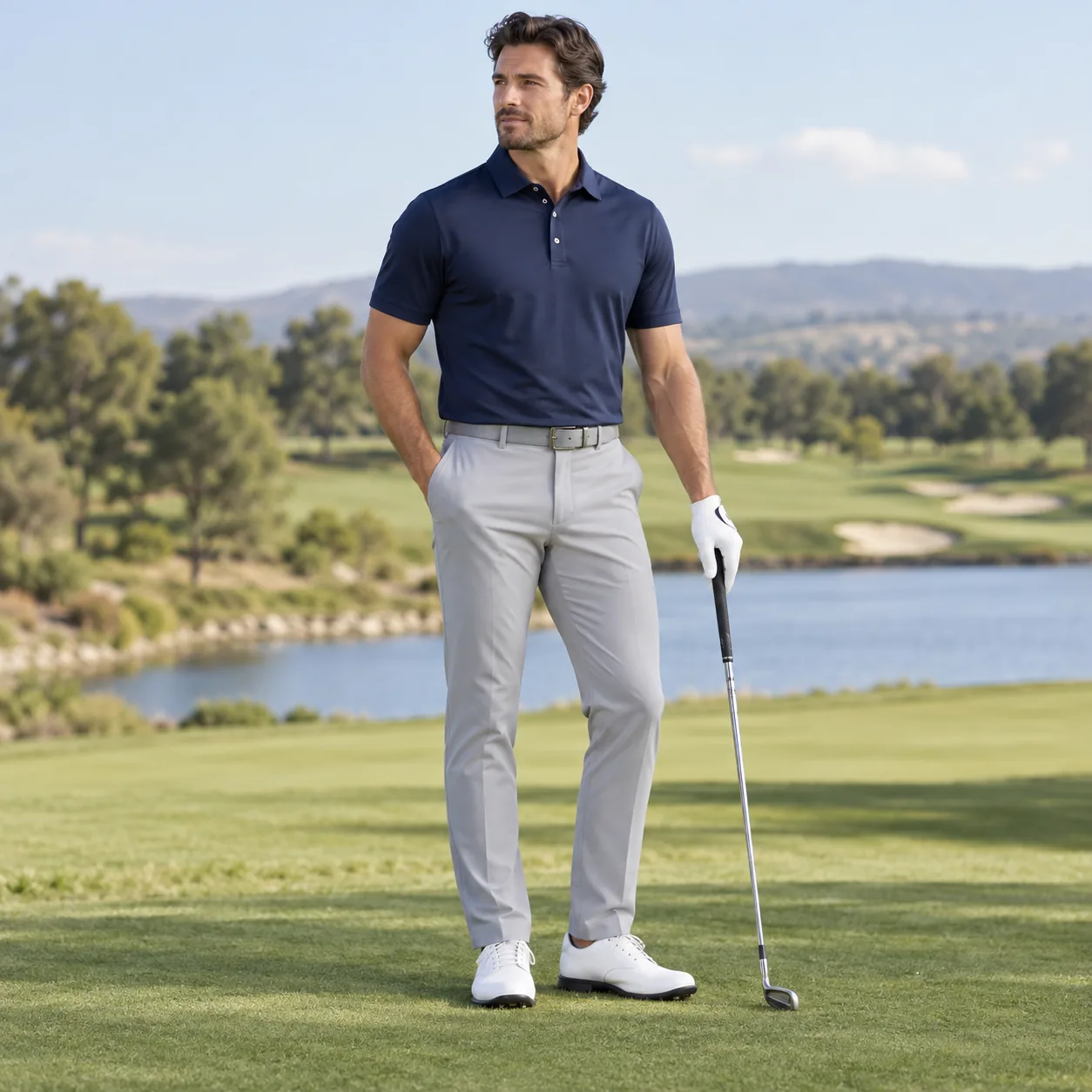 AI model illustrating Golf Pants & Trousers