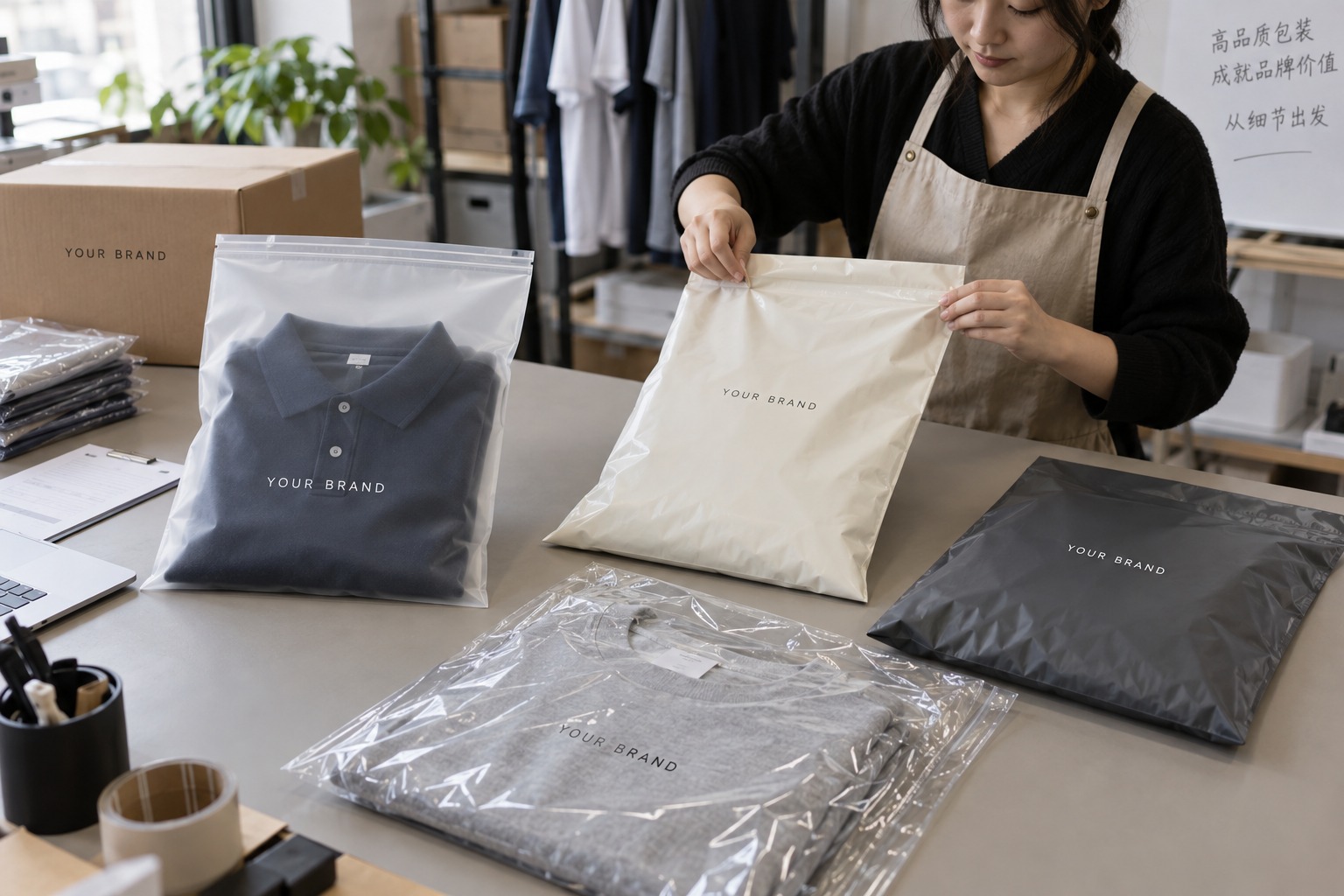 Custom Poly Bags & Mailers custom apparel packaging example