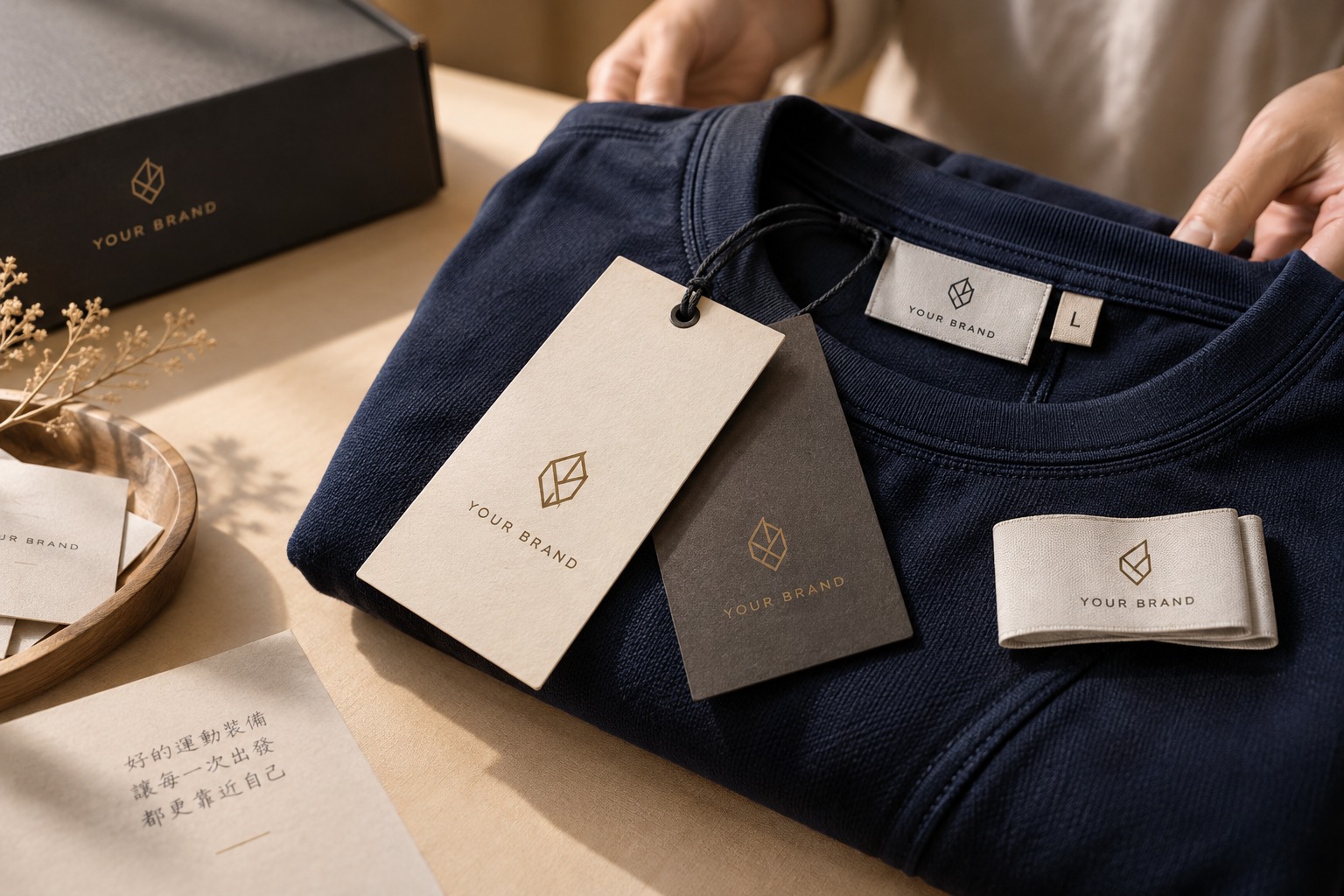 Hang Tags & Woven Labels custom apparel packaging example