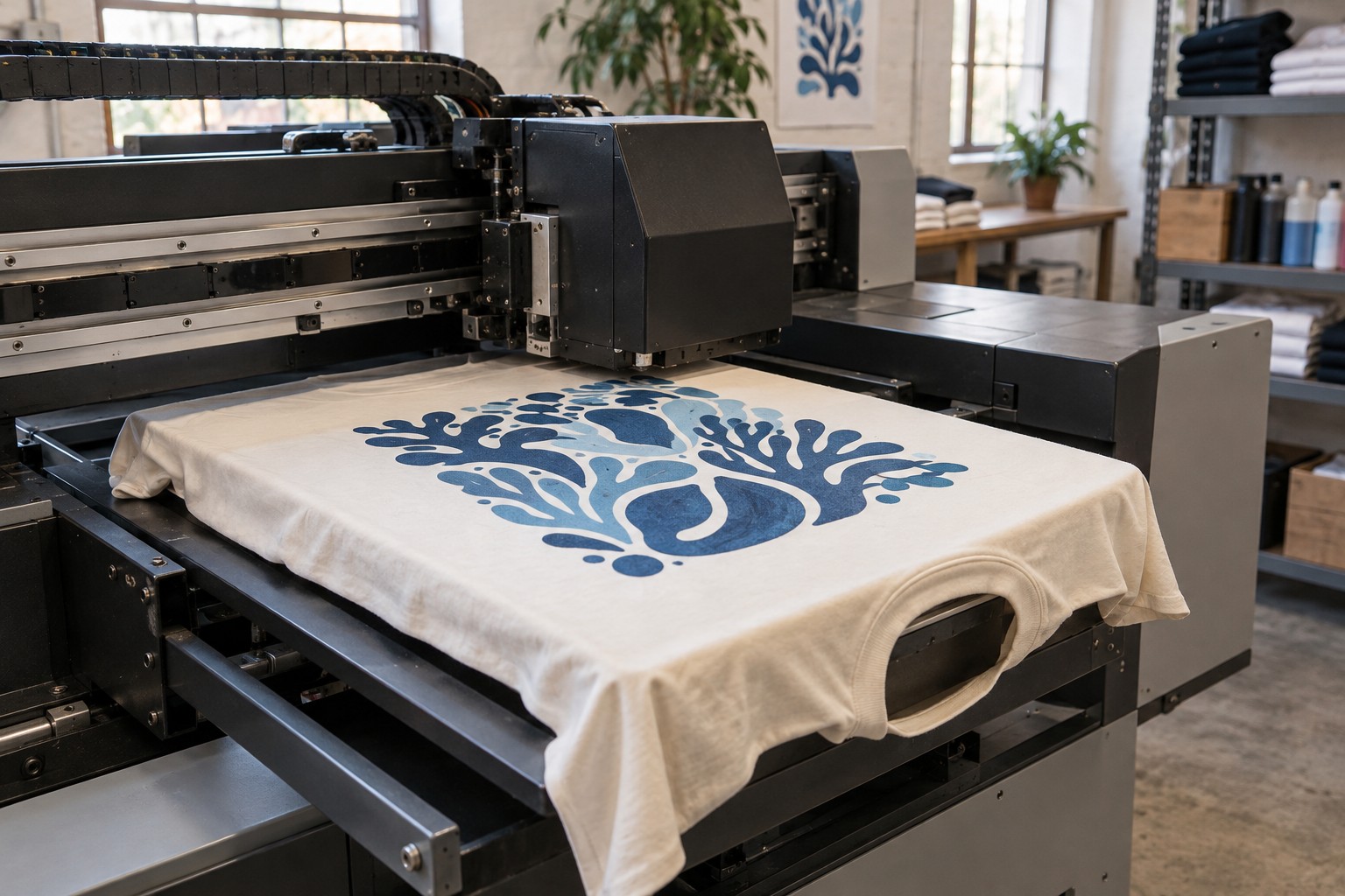 Illustrative direct to garment (dtg) process
