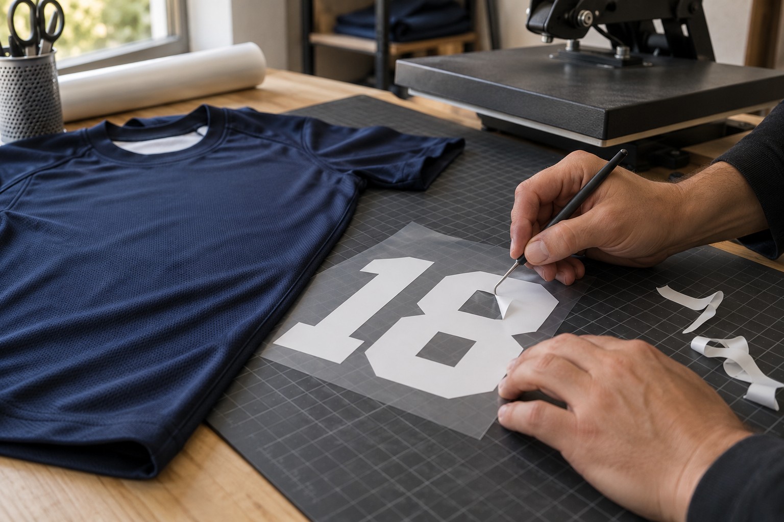 Illustrative vinyl cutting (htv) process