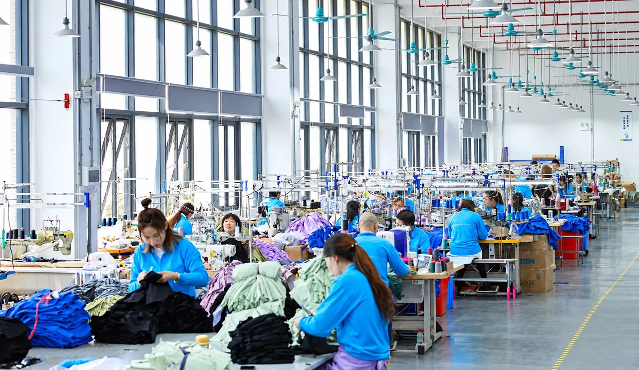 Real garment production workshop from the supplied factory collection